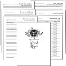 Home Education Record Keeper - Printable Planner